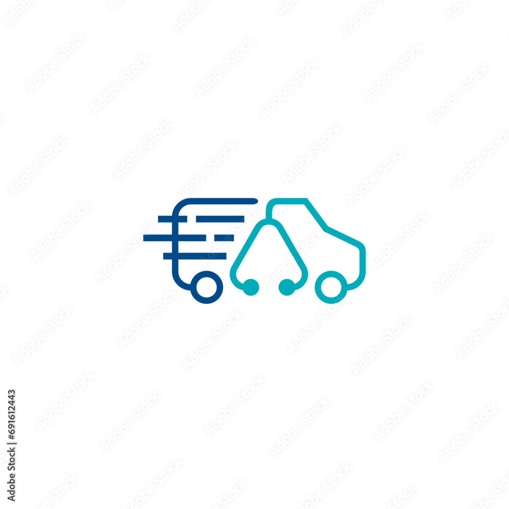 medical car logo unique and creative