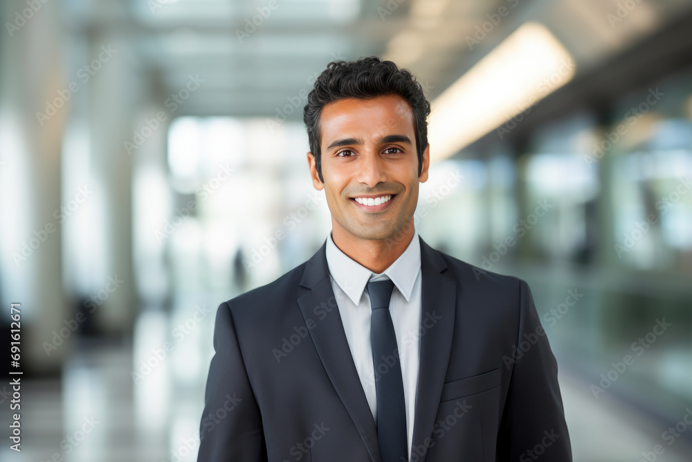 Joyful Indian Entrepreneur Graced by Skyline Joyful Indian Entrepreneur Graced by Skyline