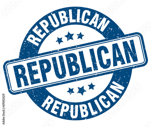 republican stamp. republican label. round grunge sign