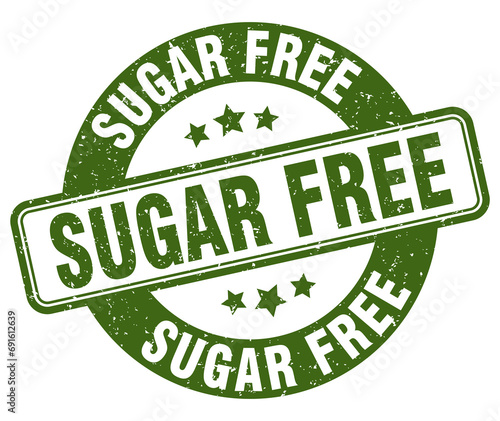 sugar free stamp. sugar free label. round grunge sign
