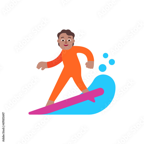 Person Surfing  Medium Skin Tone