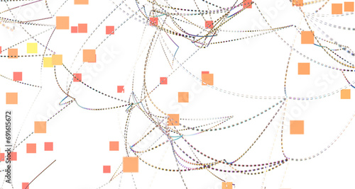 Multi color connected lines and dots network 3d illustration photo