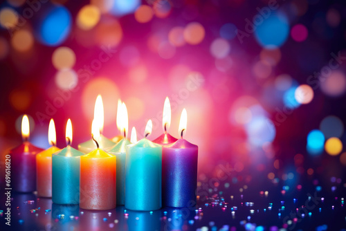 Radiant Festivity: Colorful New Year's Candles