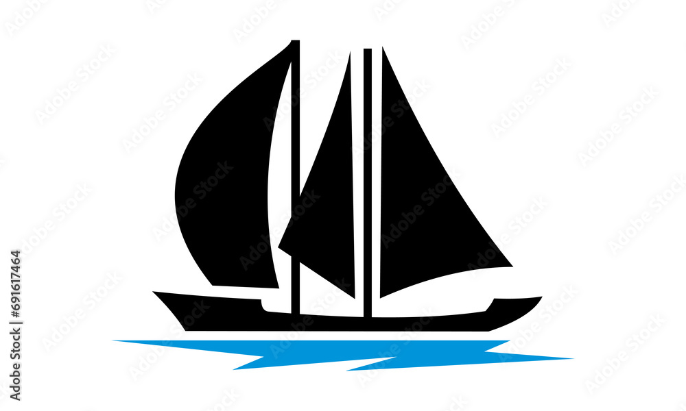 ship silhouette icon logo