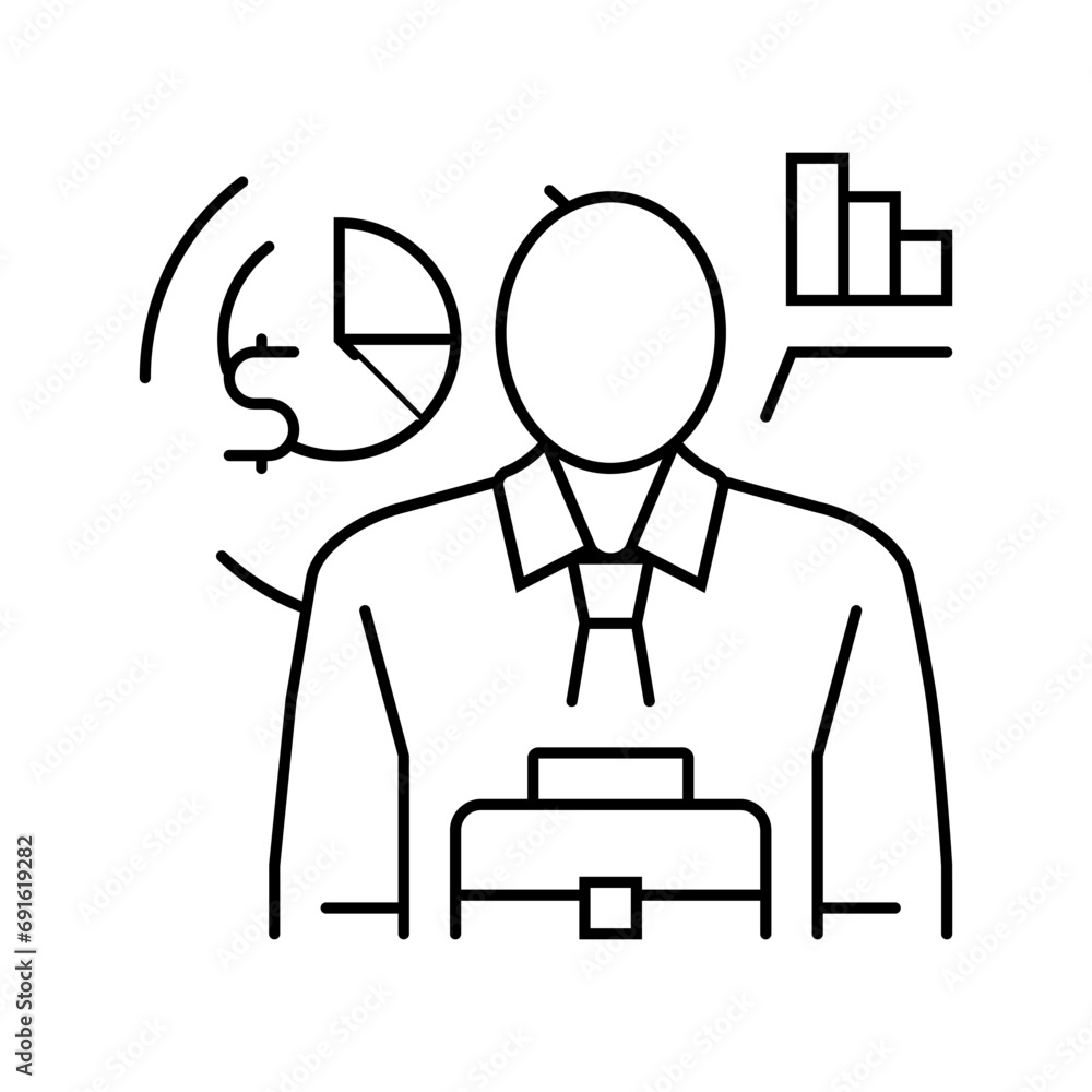 entrepreneur scientist worker line icon vector. entrepreneur scientist worker sign. isolated contour symbol black illustration