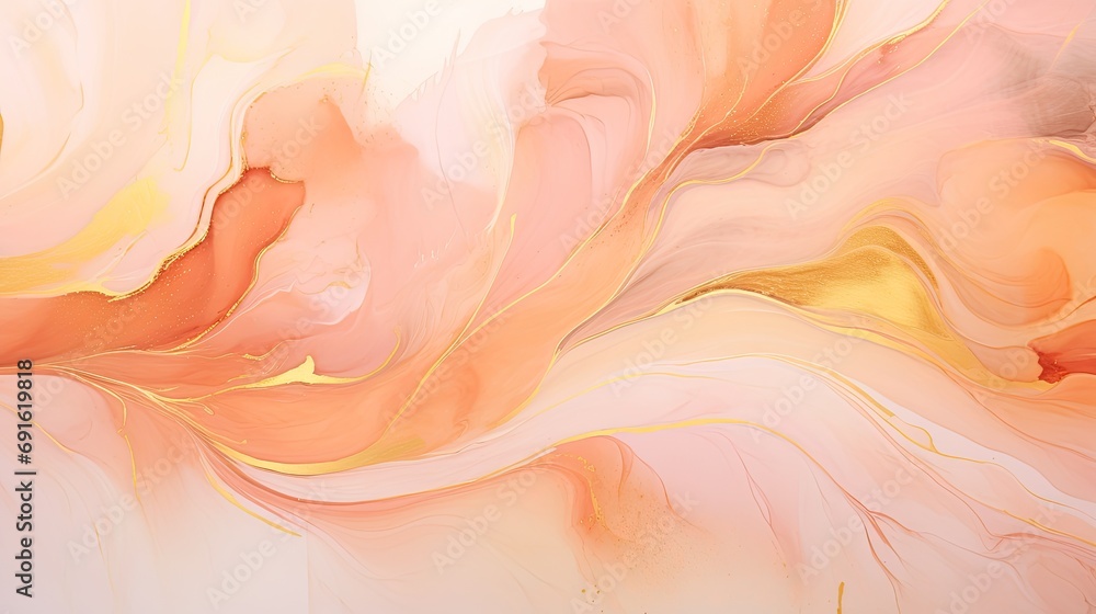 Luxury peach and gold marble ink texture background banner. elegant peach orange golden backdrop Luxury peach and gold marble ink texture background banner. elegant peach orange golden backdrop