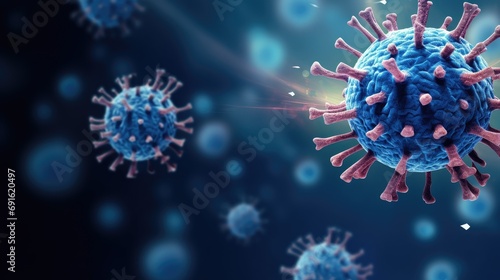 Close-up of virus cells or bacteria on light background