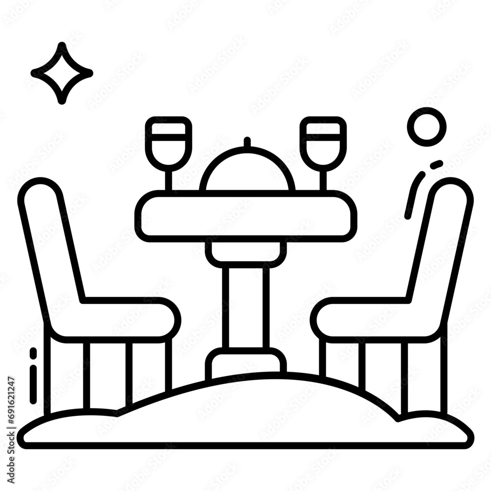Trendy vector design of cafe table Trendy vector design of cafe table