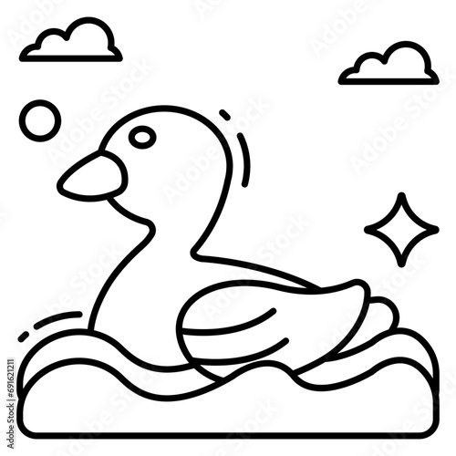 An icon design of duck 