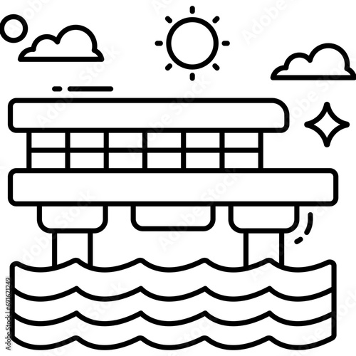A unique design icon of pier