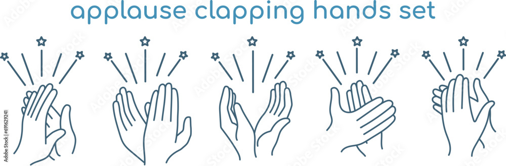 Fototapeta premium Applause clapping hands icons