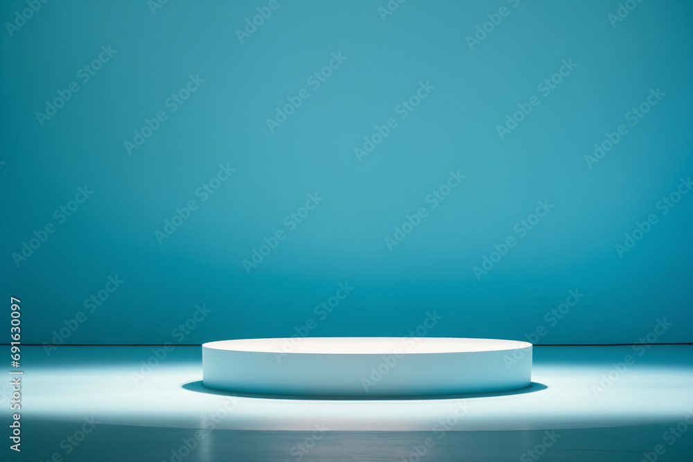 Podium against light blue wall - Modern background for presentation Podium against light blue wall - Modern background for presentation