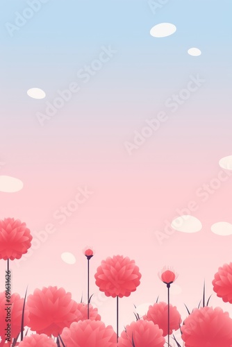 Beautiful Animated Dahlia Flower Background with Empty Copy Space for Text - Flowers Dahlias Nature Backdrop - Flat Vector Flower Graphic Illustration Wallpaper created with Generative AI Technology
