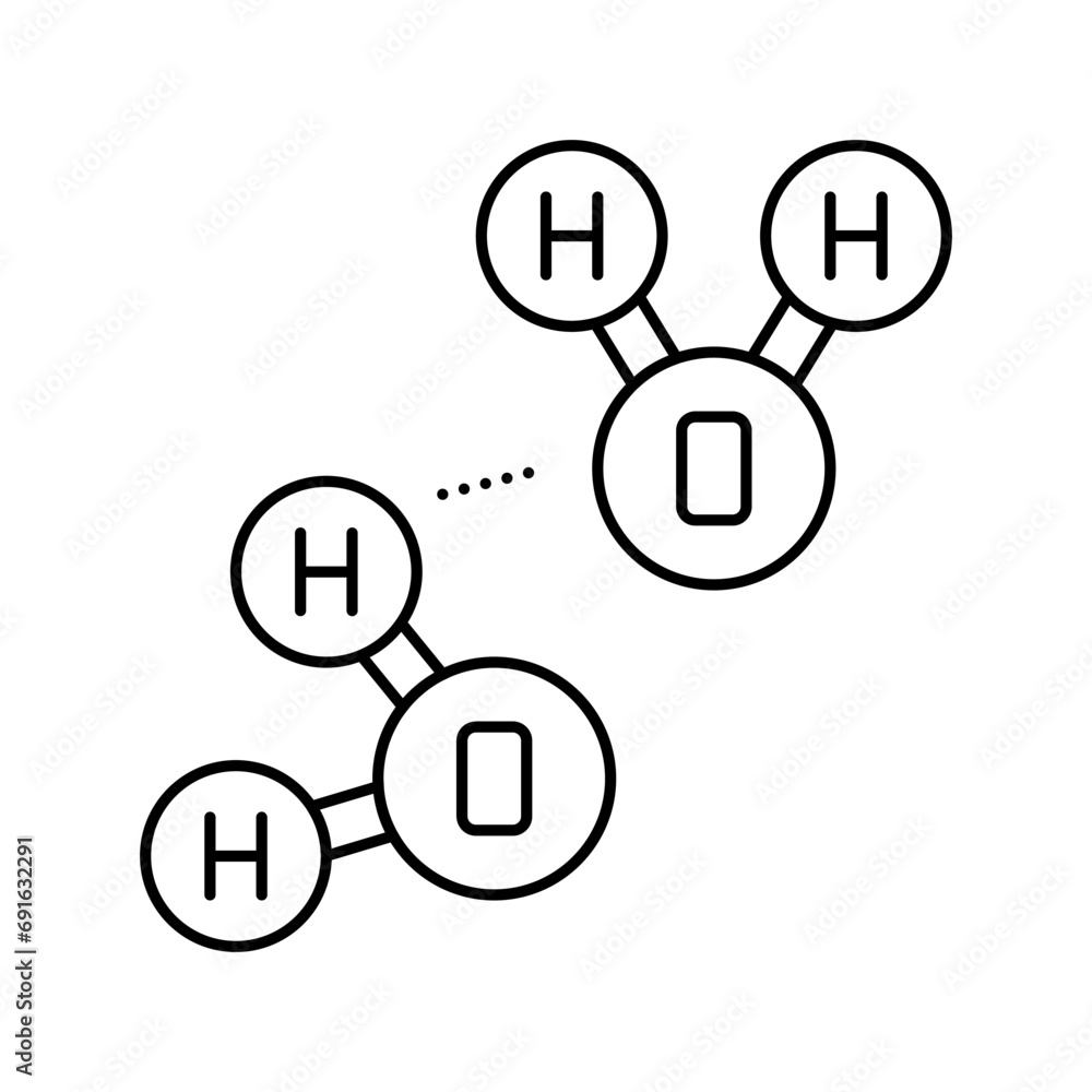 hydrogen bonding biochemistry line icon vector. hydrogen bonding biochemistry sign. isolated contour symbol black illustration hydrogen bonding biochemistry line icon vector. hydrogen bonding biochemistry sign. isolated contour symbol black illustration