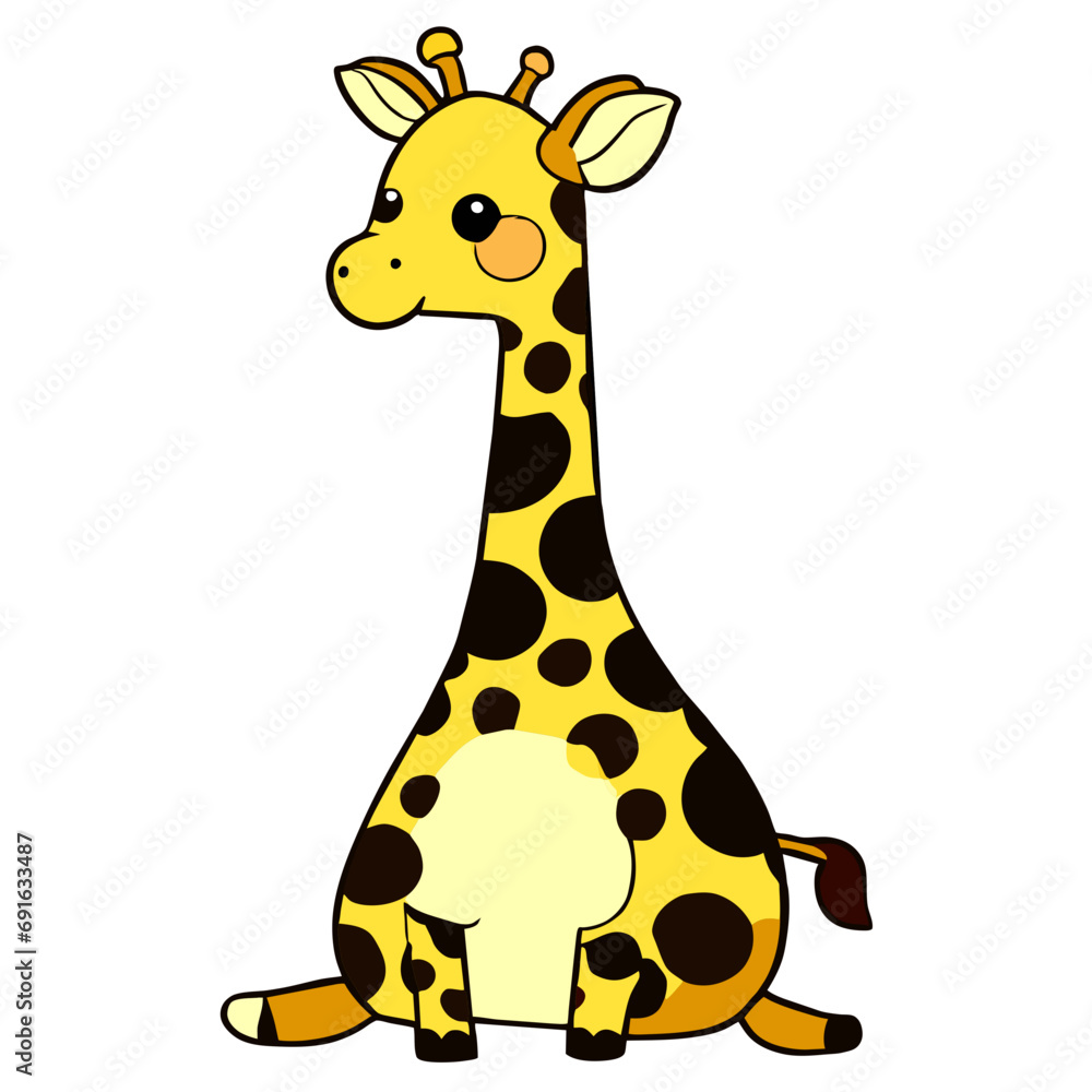 Fototapeta premium cute cartoon giraffe