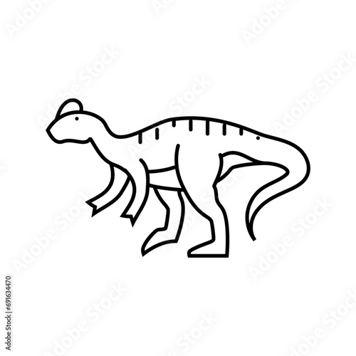 allosaurus dinosaur animal line icon vector. allosaurus dinosaur animal sign. isolated contour symbol black illustration