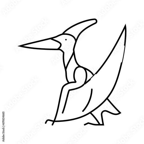 pteranodon dinosaur animal line icon vector. pteranodon dinosaur animal sign. isolated contour symbol black illustration