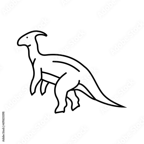 parasaurolophus dinosaur animal line icon vector. parasaurolophus dinosaur animal sign. isolated contour symbol black illustration