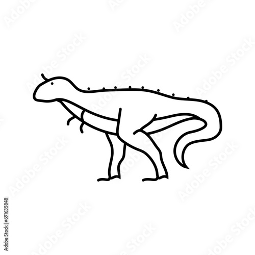 carnotaurus dinosaur animal line icon vector. carnotaurus dinosaur animal sign. isolated contour symbol black illustration