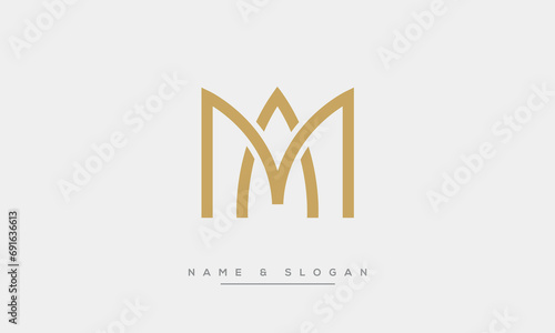 MA or AM Alphabet letters logo monogram