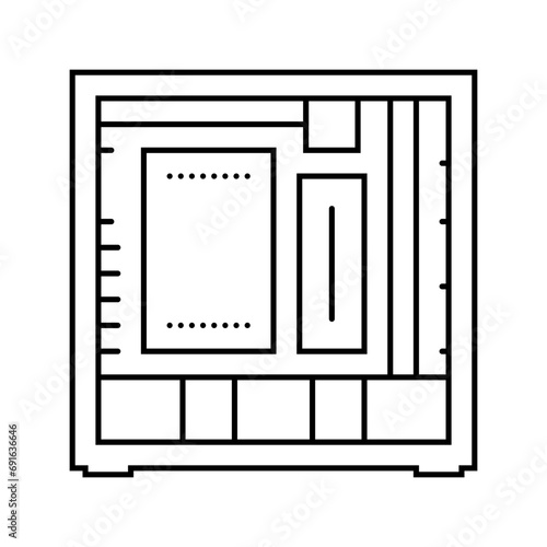 computer case gaming pc line icon vector. computer case gaming pc sign. isolated contour symbol black illustration