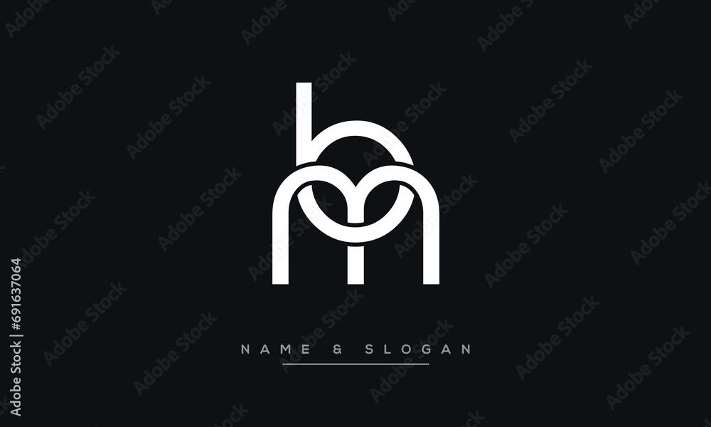 Alphabet letters MB or BM logo monogram Alphabet letters MB or BM logo monogram