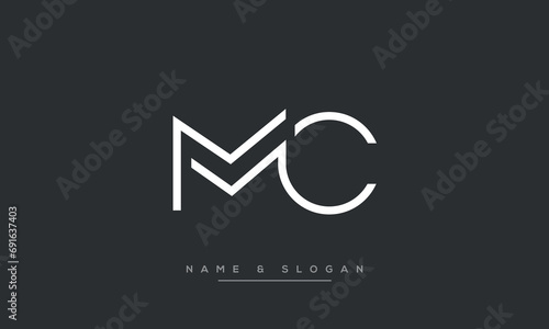 MC or CM Alphabet letters logo monogram