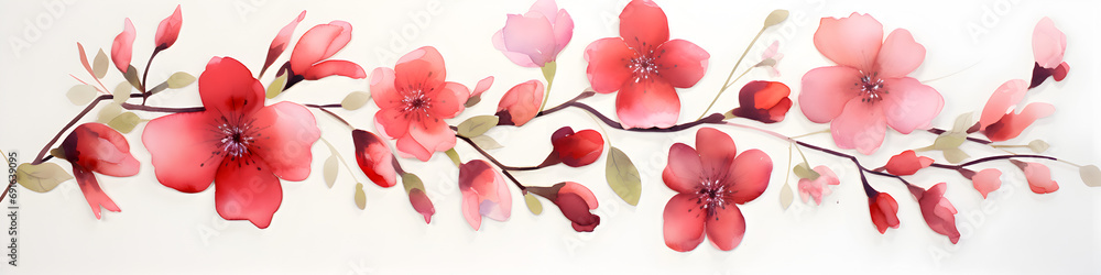 Obraz premium Aquarell Blumen, Rot