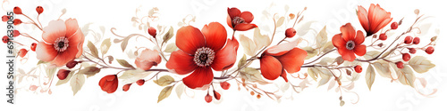 Aquarell Blumen, Rot