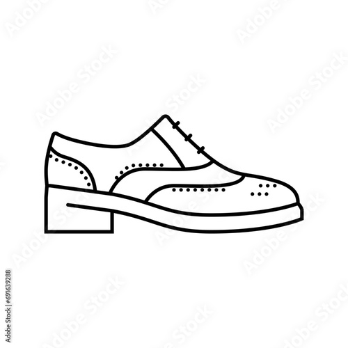 wingtip shoes hipster retro line icon vector. wingtip shoes hipster retro sign. isolated contour symbol black illustration