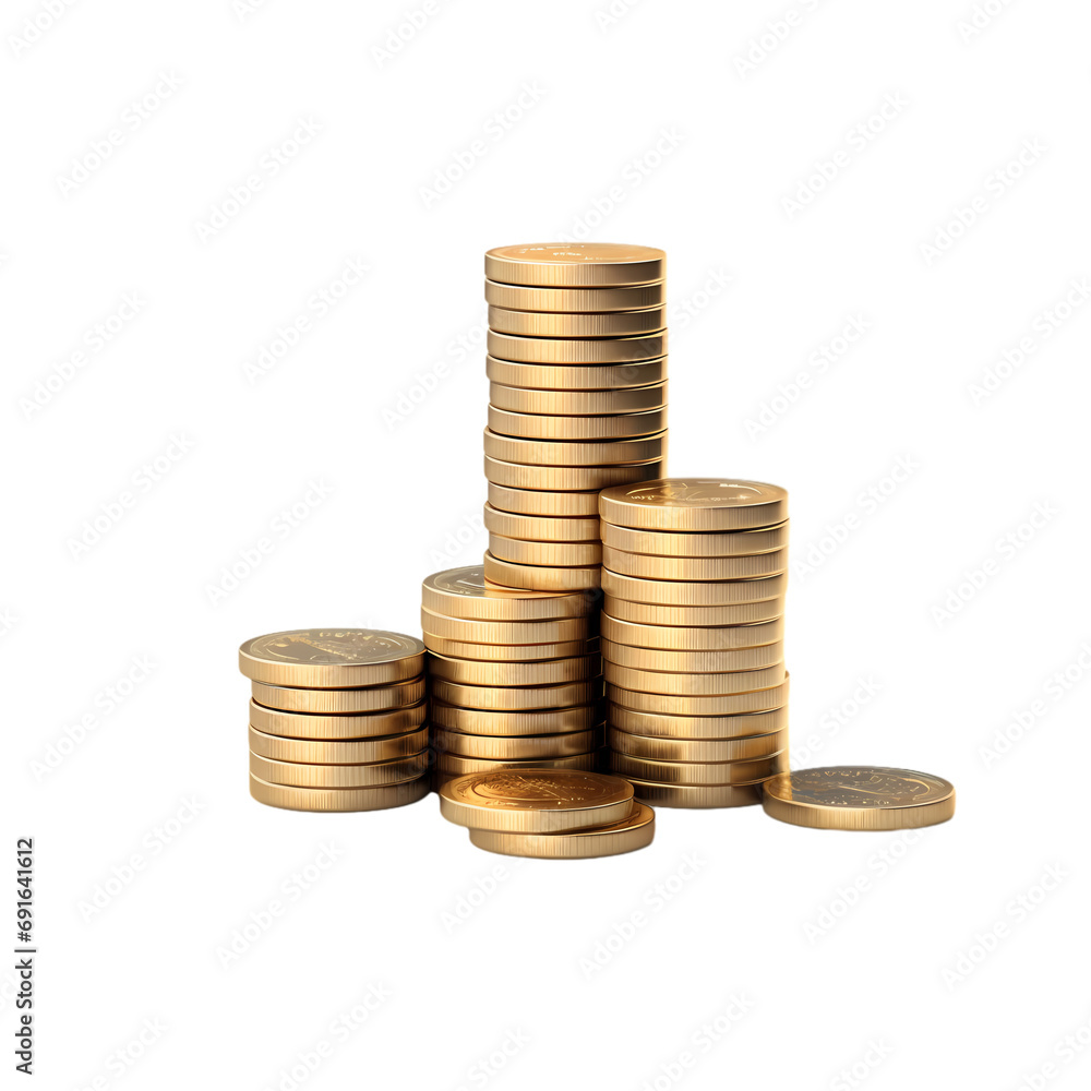 Golden coin isolated on transparent background Golden coin isolated on transparent background