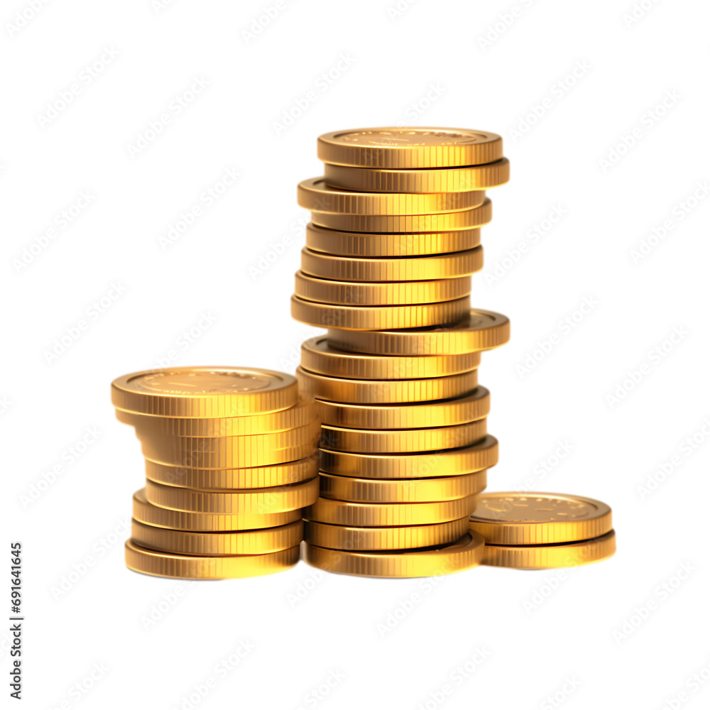 Golden coin isolated on transparent background Golden coin isolated on transparent background