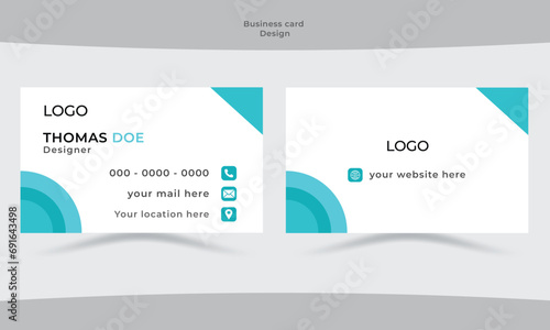 Double-sided creative business card template Flat design vector abstract creative - Vector Business Card Layout
