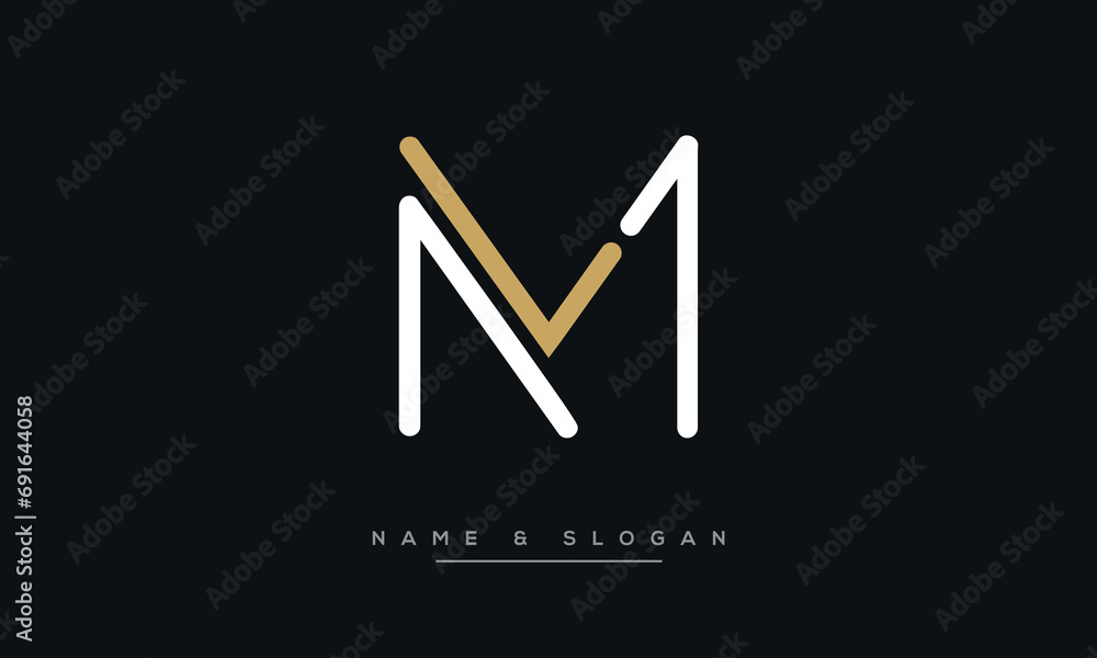 ML or LM Alphabet letters logo monogram ML or LM Alphabet letters logo monogram