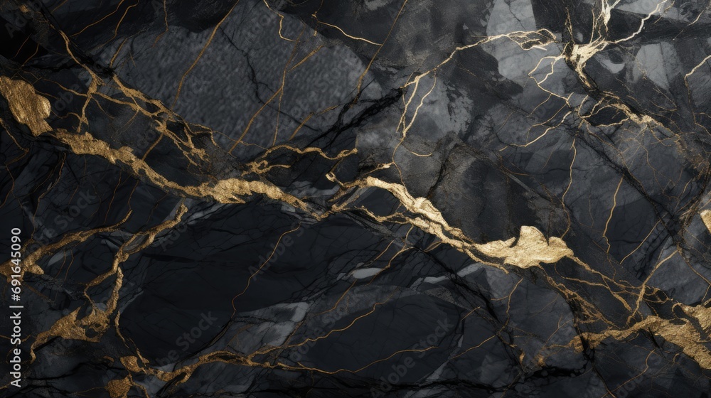 Dark grey marble texture with gold veins Dark grey marble texture with gold veins