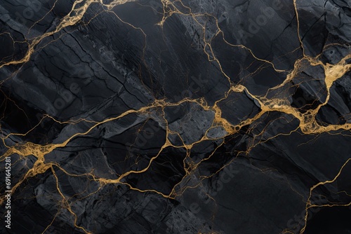 Dark grey marble texture with gold veins