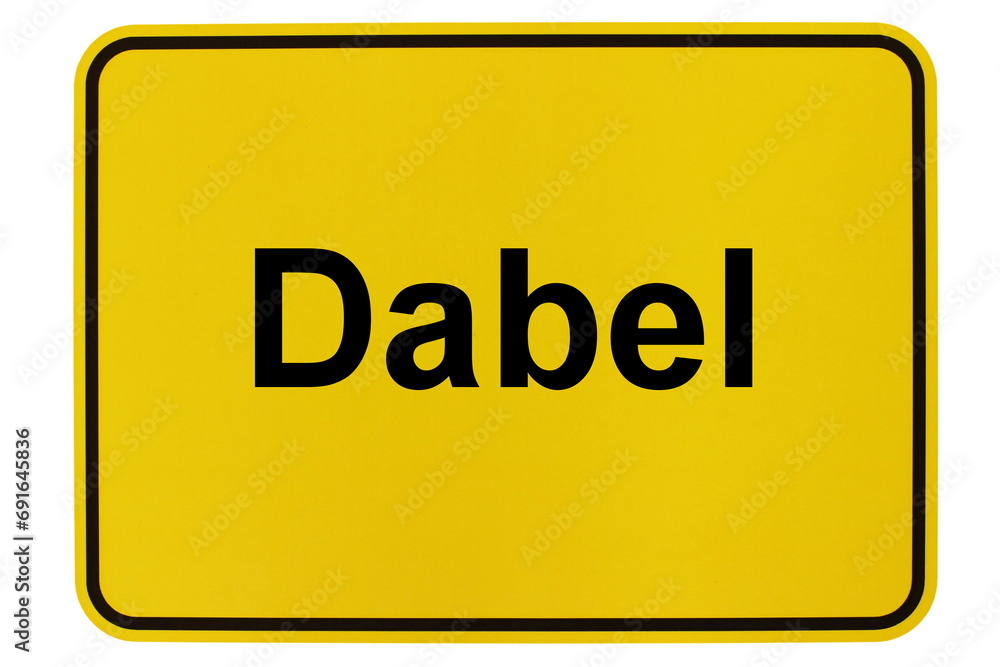 Illustration eines Ortsschildes der Gemeinde Dabel in Mecklenburg-Vorpommern Illustration eines Ortsschildes der Gemeinde Dabel in Mecklenburg-Vorpommern
