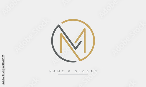 ML or LM Alphabet letters logo monogram