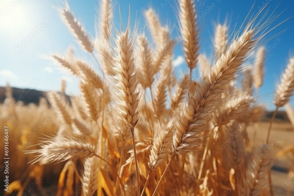 Wheat field under the bright sun, Concept: fertile lands and productivity for flour production. Countryside with fields of raw materials. Banner with copy space
Wheat field under the bright sun, Concept: fertile lands and productivity for flour production. Countryside with fields of raw materials. Banner with copy space