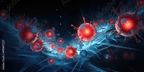 widok komórki virusa bakterii zakaźnego patogenu photo