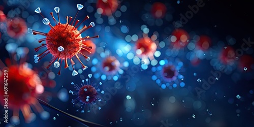 Fototapeta widok komórki virusa bakterii zakaźnego patogenu