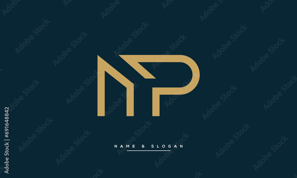 MP or PM Alphabet letters logo monogram MP or PM Alphabet letters logo monogram