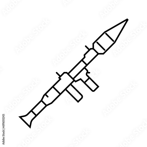 rocket launcher weapon war line icon vector. rocket launcher weapon war sign. isolated contour symbol black illustration photo