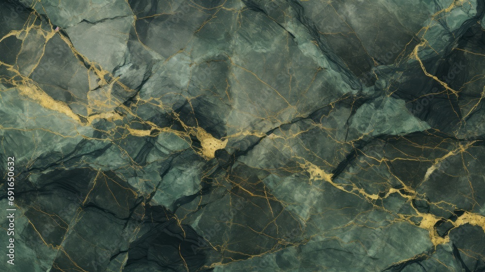 Fotografie Green stone texture with gold veins