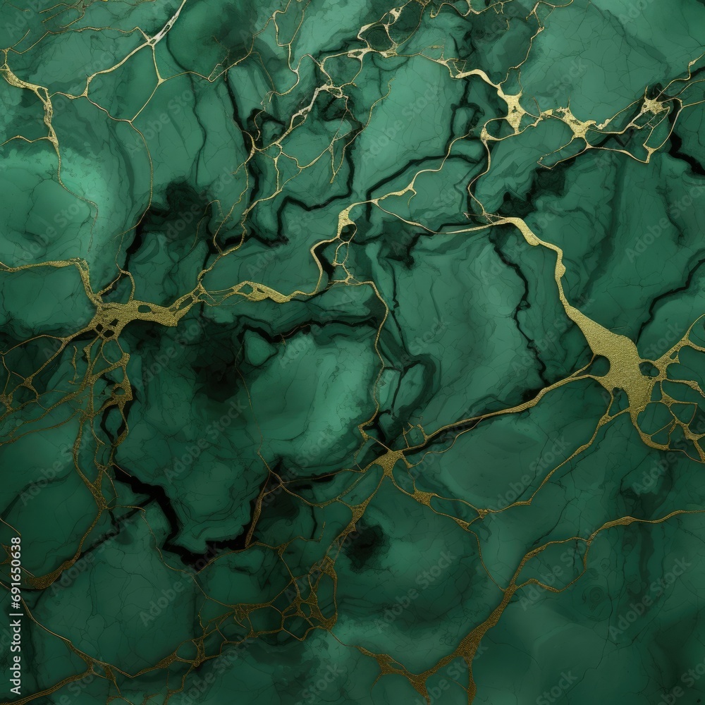 Green stone texture with gold veins