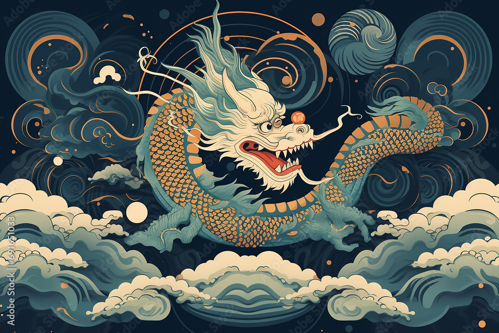 Chinese new year dragon in balinese art Chinese new year dragon in balinese art