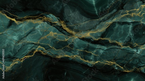 Green marble texture with gold veins photo