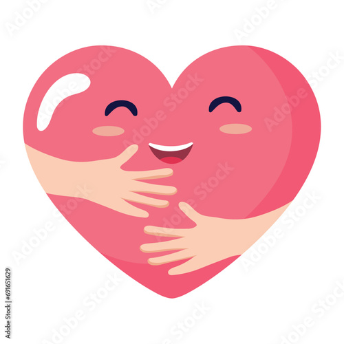 hug day illustration with heart hugging himself