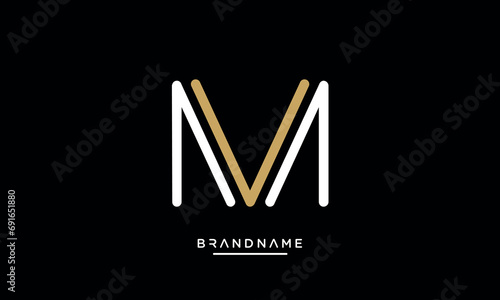 Alphabet letters MV or VM abstract logo