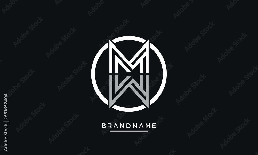 MW or WM Alphabet letters abstract logo MW or WM Alphabet letters abstract logo